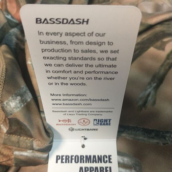 BASSDASH Hunting Fishing Camo Performance Long Sleeve Shirt‎ XL Medium UPF-50+ - Picture 12 of 14